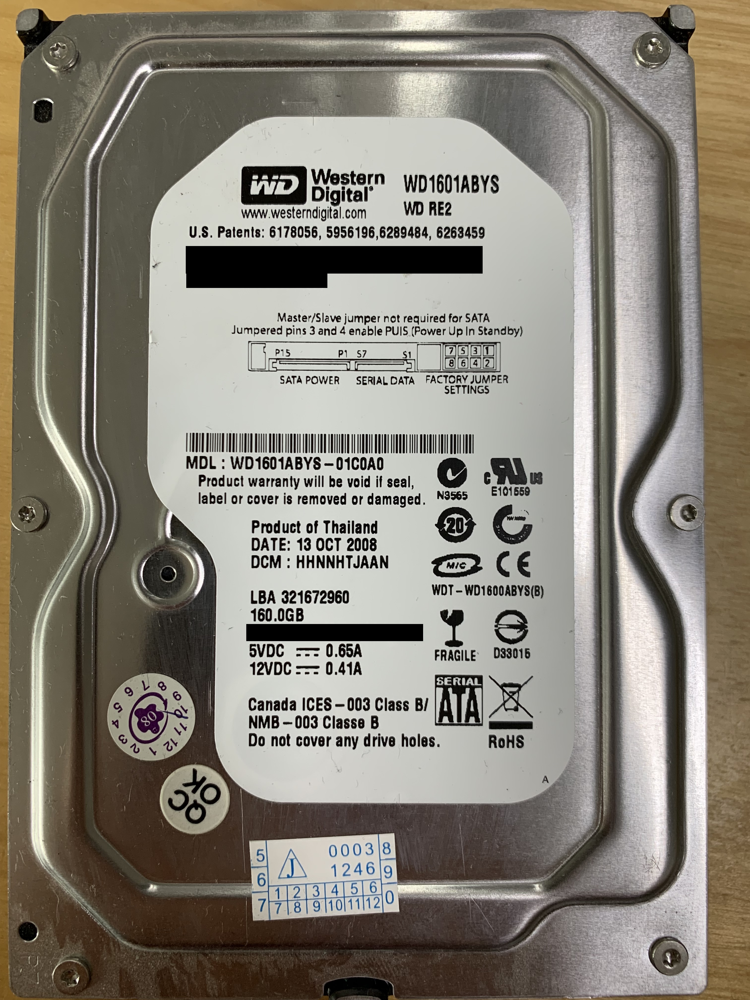 Western Digital 160GB (WD1601ABYS-01C0A0)