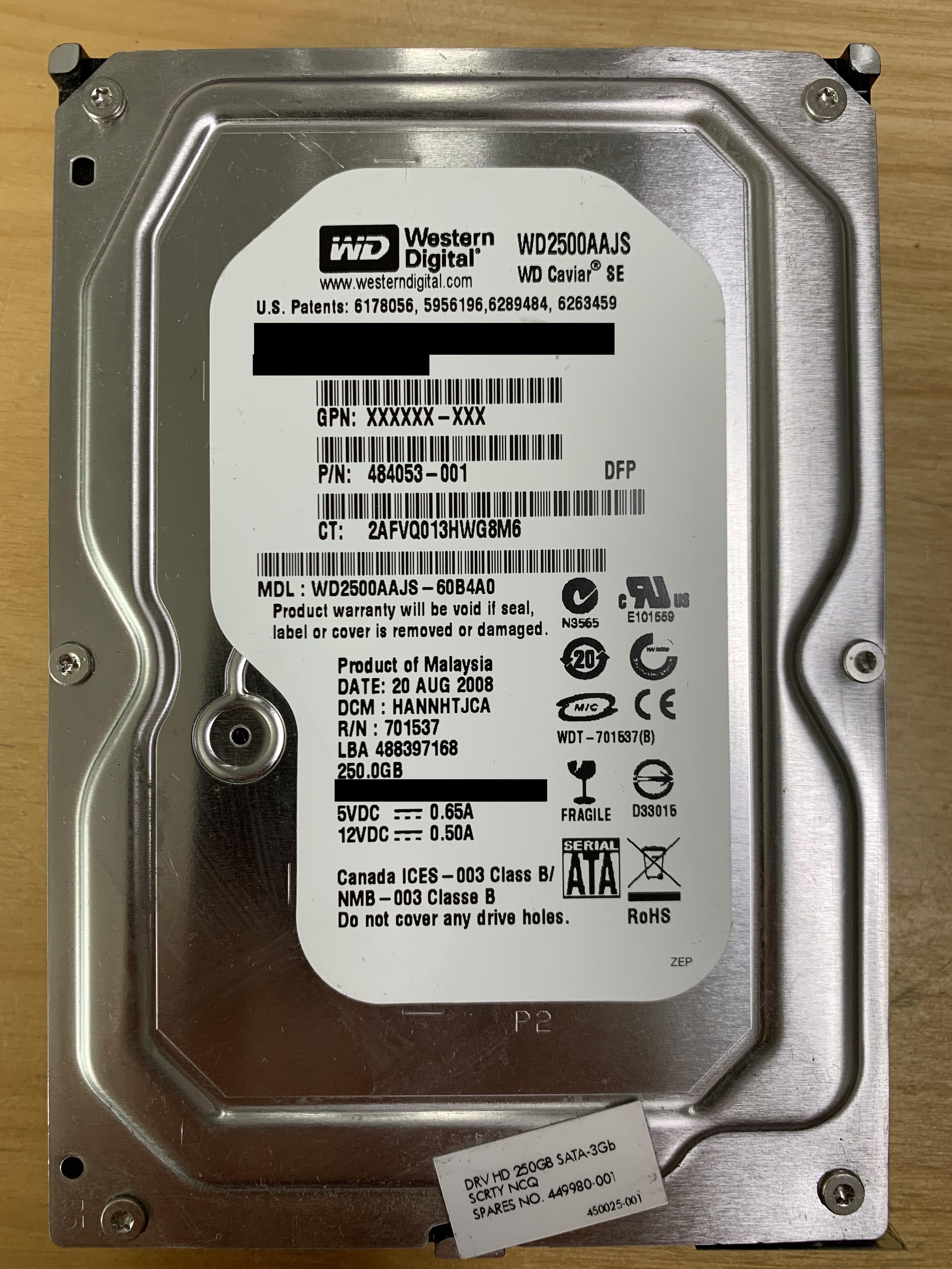 Western Digital 250GB (WD2500AAJS-60B4A0)