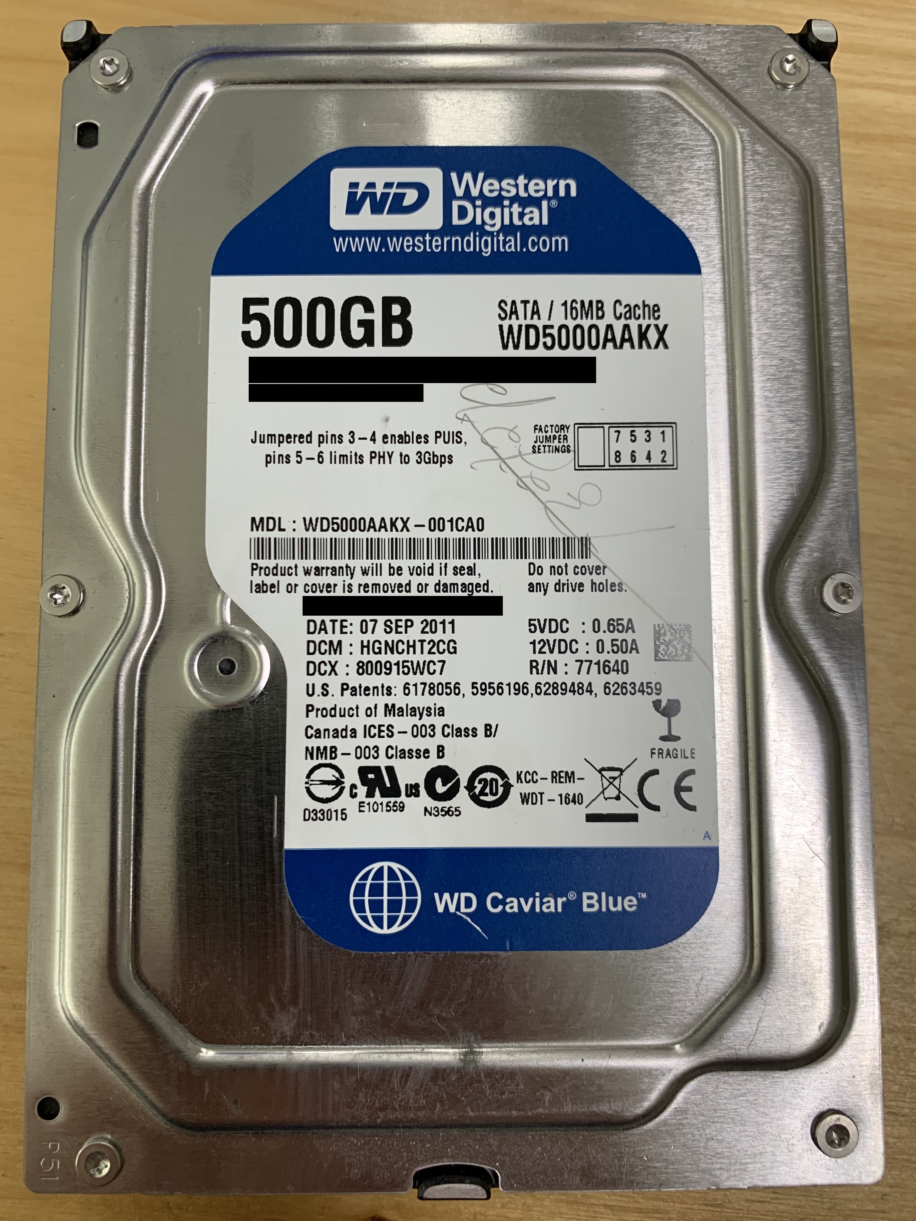 Western Digital Caviar Blue 500GB (WD5000AAKX-001CA0)