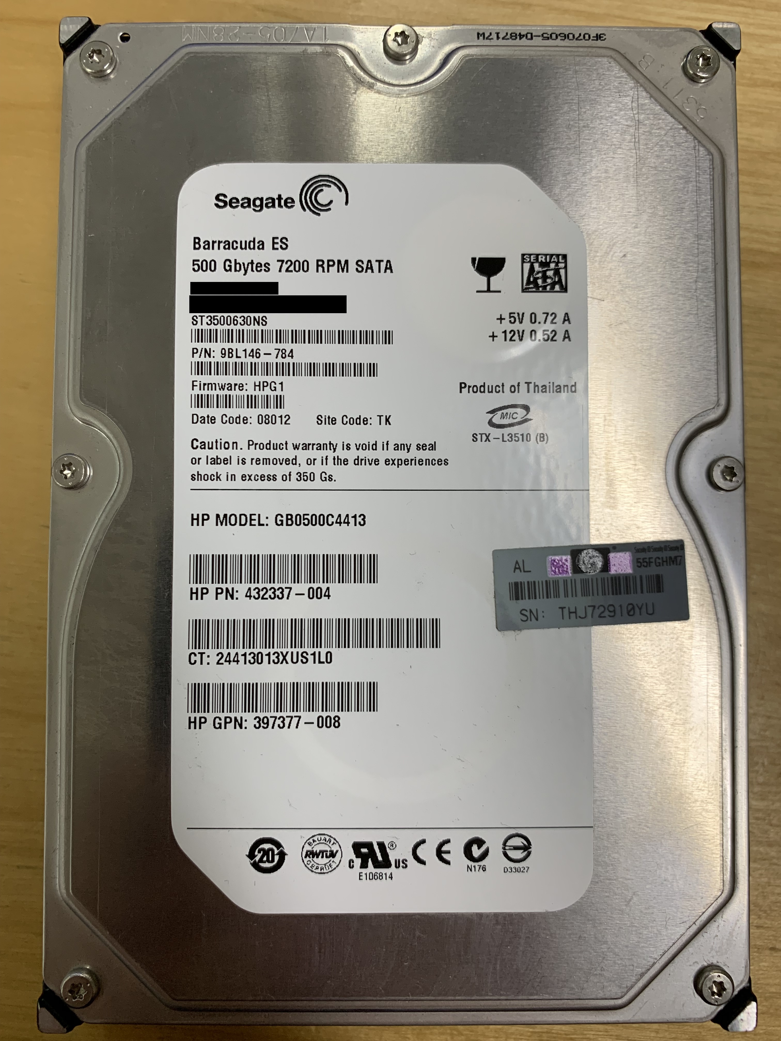 Seagate Barracuda ES 500GB (ST3500630NS)